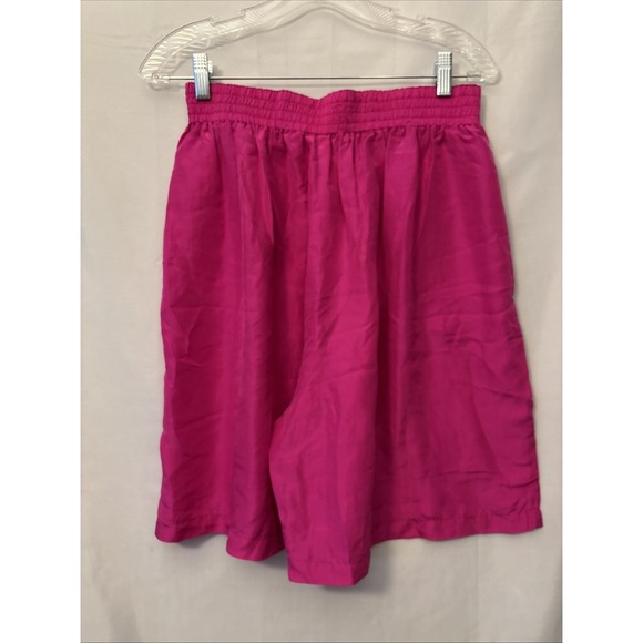 Women's 100%‎ Silk Shorts lot Of 3 J Jarold? Wide Leg Black, Pink, Teal,  M - Picture 3 of 12